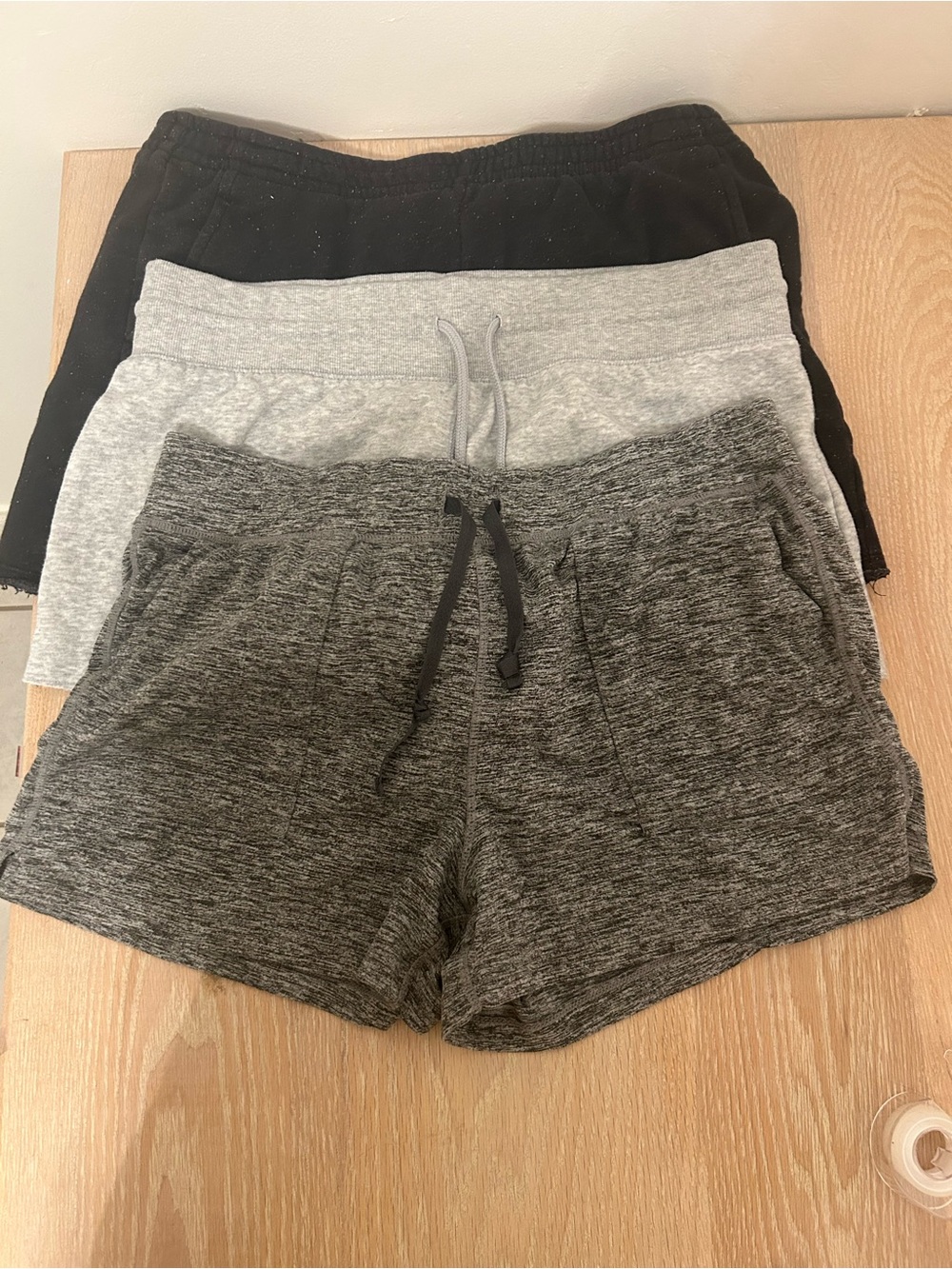 Women's Knit Athletic Shorts - Gray, Light Gray, Black (3-Pack)